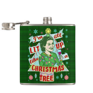 Flasques Rétro Lit potable de femme d'humour de Noël drôle