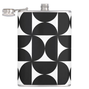 Flasques Retro Minimalist Style Black Geometric Bauhaus