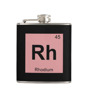 Flasques Rh - Chimie du Rhodium Symbole du tableau périodiq