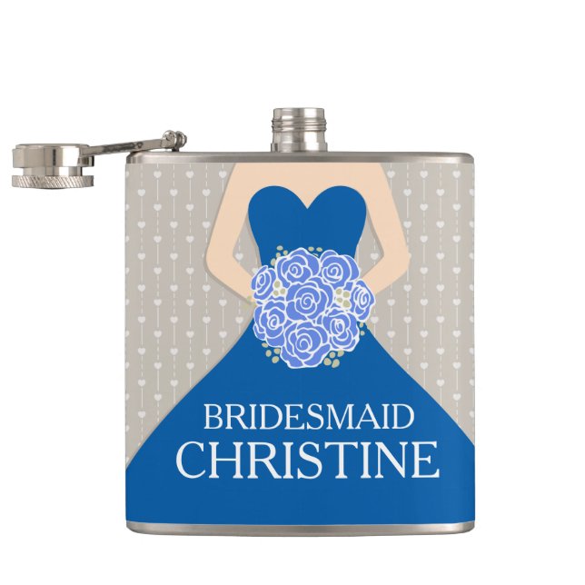 Flasques Robe bleue royale de Bridemaid (Ouvert)