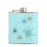 Robin's Oeuf Blue Starbursts Flask