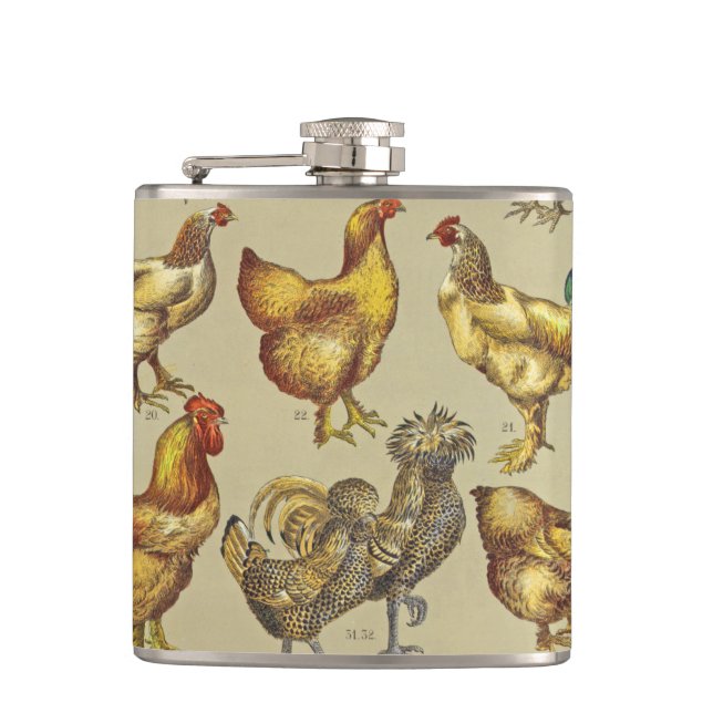 Flasques Rooster Poulet de la ferme Pays Animal (Devant)