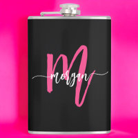 Rose Chaude Monogramme Noir Fille Enterrement de V