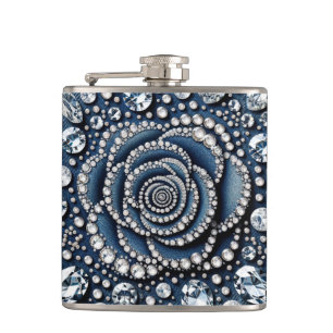 Flasques Rose diamant & Denim Glam Bling
