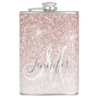 Rose Gold Pailleté Féminin Monogramme Enterrement 