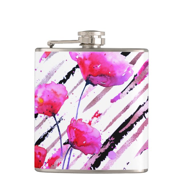Flasques *~* Rose or blanc rose lavande Motif (Devant)