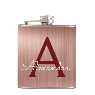 Flasques Rose Rose Gold - Bourgogne Métallo Nom