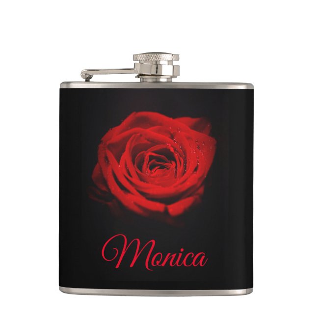 Flasques Rose rouge monogramme (Devant)