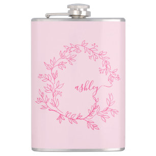 Flasques Rose vif Monogramme Fête de jeune fille Bacheloret