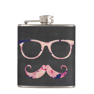 Flasques Roses et moustache
