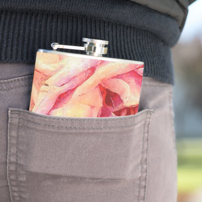 Flasques Roses roses peintes (En situation)