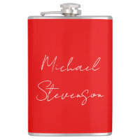 Rouge Blanc manuscrit Minimaliste Votre Nom