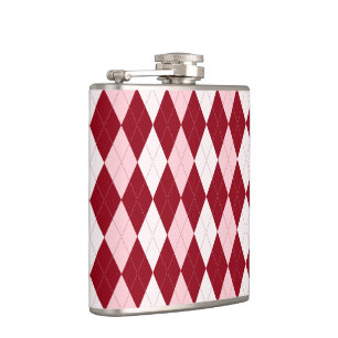 Flasques Rouge Jacquard Crimson rose Petit Diamant Forme