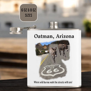 Flasques Route 66 Oatman Arizona Burros Sur Le Café De Rue