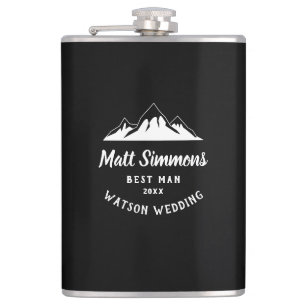 Flasques Rustic Mountain Mariage Best Man Cadeau Modern Coo