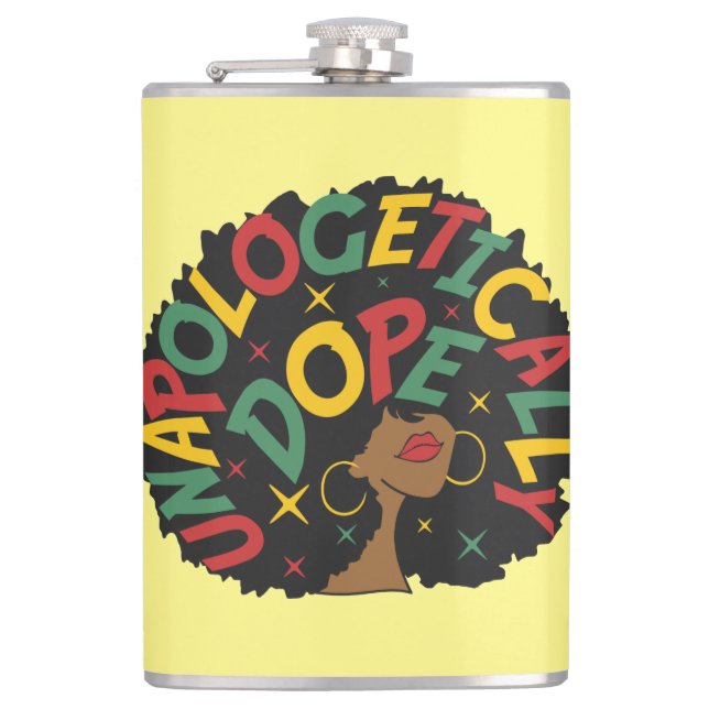 Flasques Sans excuses Dope Black Girl Afro (Devant)