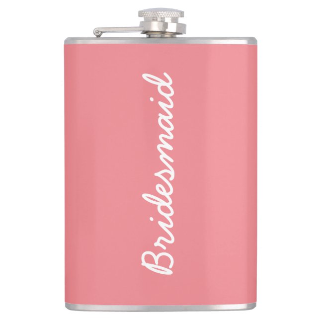 Flasques Saumon de la femme de ménage Mariage rose Favorise (Devant)
