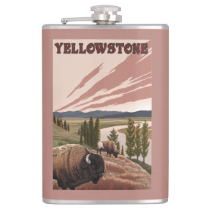 Flasques Scène de YellowstoneBison