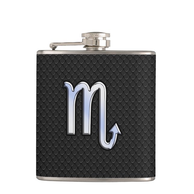 Flasques Scorpio en argent Signe zodiaque peau de serpent n (Devant)