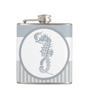 Flasques Seahorse Bleu Classique Nautique Élégant