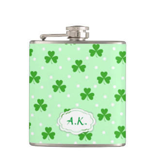 Flasques Shamrock vert irlandais St. Patrick's day motif