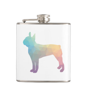 Flasques Silhouette de Boston Terrier Pastel