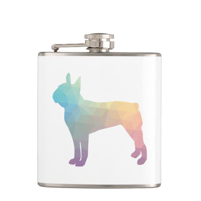 Flasques Silhouette de Boston Terrier Pastel (Devant)