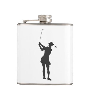 Flasques Silhouette d'une femme jouant au golf