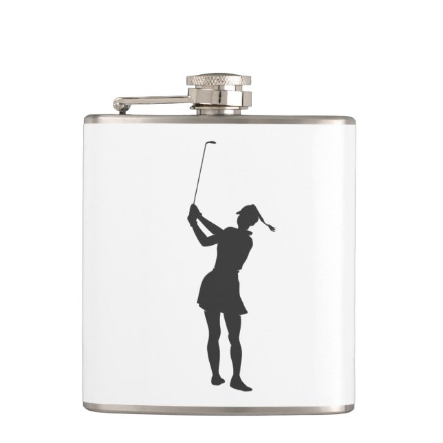 Flasques Silhouette d'une femme jouant au golf (Devant)