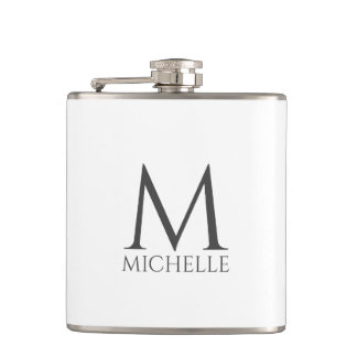 Flasques Simple blanc minimaliste Nom de conception Monogra
