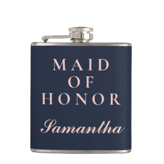 FLASQUES SIMPLE MAID D'HONNEUR OXFORD BLEU ET ROSE