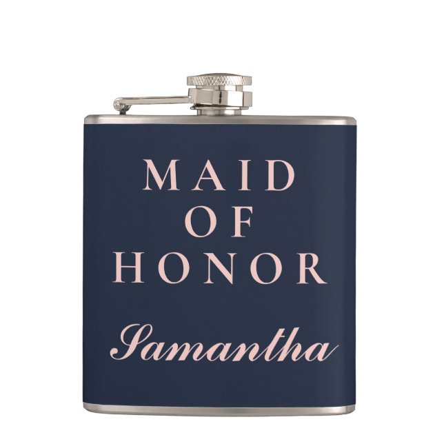 FLASQUES SIMPLE MAID D'HONNEUR OXFORD BLEU ET ROSE (Devant)