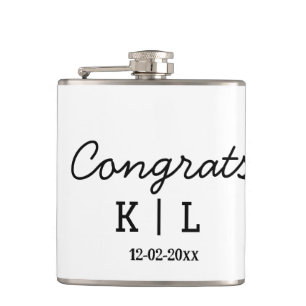 Flasques Simple minimal congrats add letters monogram date