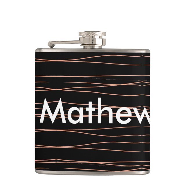 Flasques Simple monogramme ajouter votre nom lettre man min (Devant)