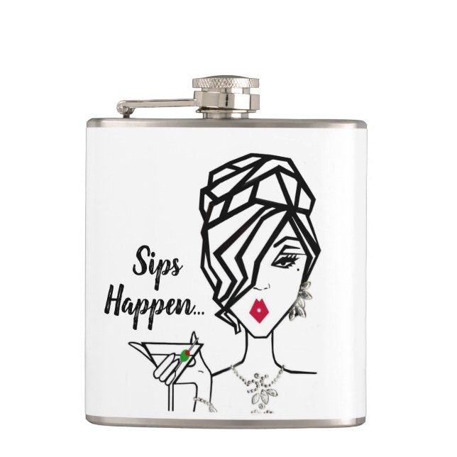 Flasques "Sips Happen..." Fiole DIVA (Devant)
