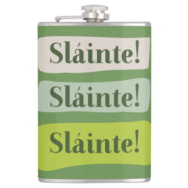Flasques Slainte Irlande Bonne santé St. Patrick's Day Gree (Devant)