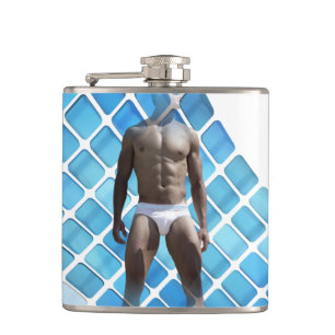 Flasques SlipperyJoe's homme musclé abdos six-pack blanc so