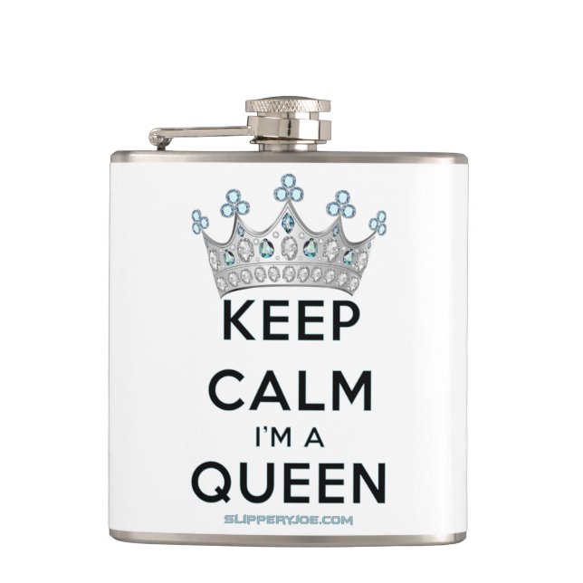 Flasques SlipperyJoe's Keep Calm Queen couronne joyaux a (Devant)