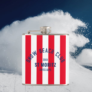 Flasques Snow Beach Club Red Cabana Stripe Winter Party