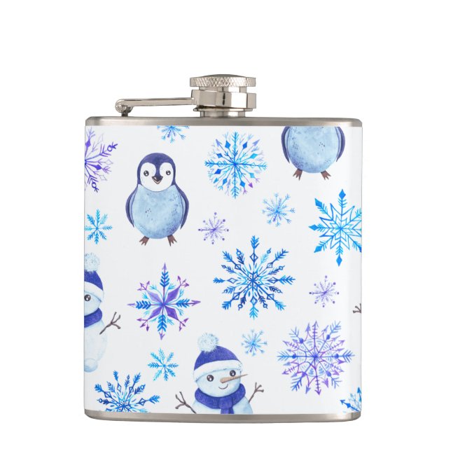 Flasques Snowflakes, Snowmen et Pingouins de Noël (Devant)