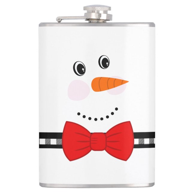 Flasques Snowman Face Red Bowling Black Buffalo Plaid (Devant)