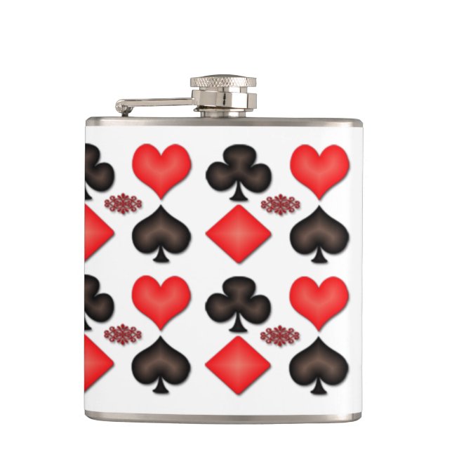 Flasques Spades Coeurs Diamonds Clubs Motif (Devant)