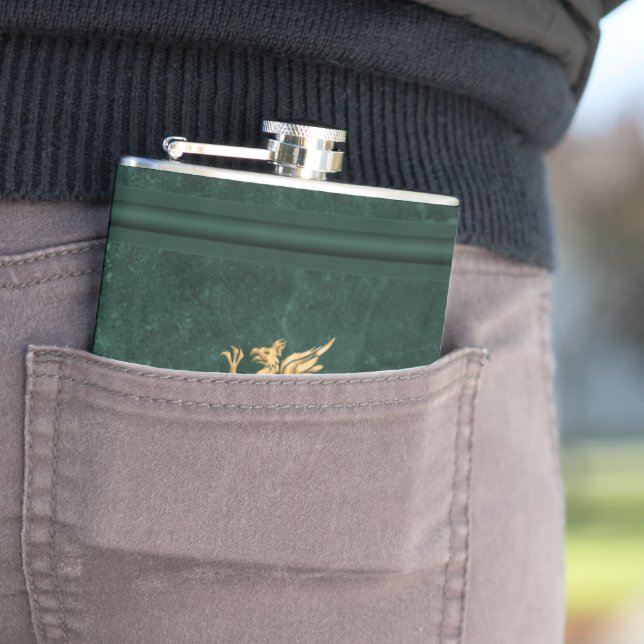 Flasques Spiritueux et boudins - Vert & Or (En situation)