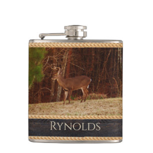 Flasques Stag en bois rustique / Camouflage de cerf de Buck