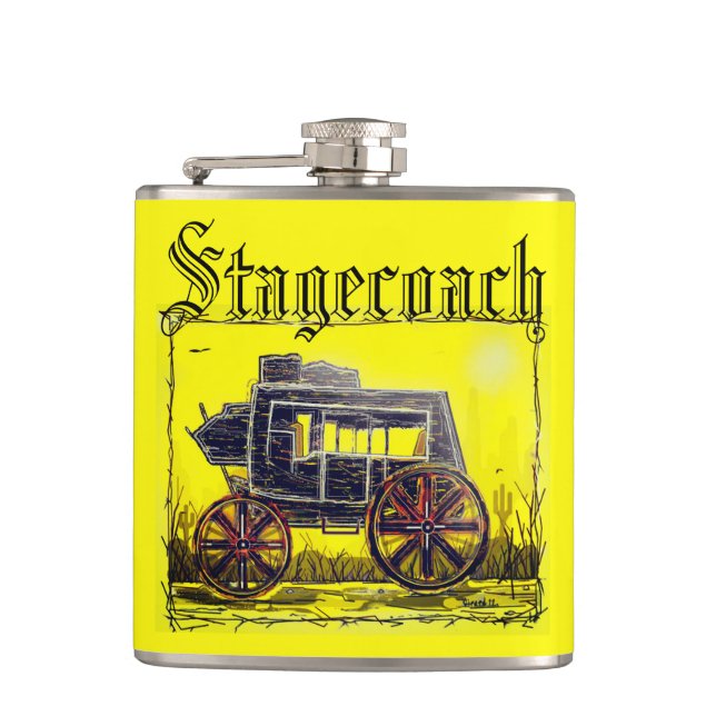 Flasques Stagecoach rustique de l'ancien Ouest (Devant)