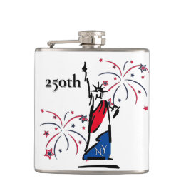 Flasques Statue de la Liberté avec feu d'artifice 250e Indé