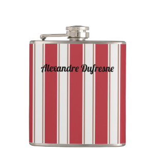 Flasques Stripes de souris classiques rouge, blanc et mocha