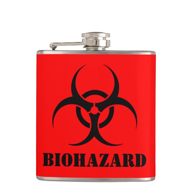 Flasques SYMBOLE BIOHAZARD Avertissement Étiquette Hallowee (Devant)
