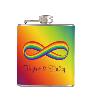Flasques Symbole d'amour arc-en-ciel infini Gay pride perso