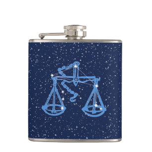 Flasques Symbole Libra Constellation et Zodiac avec étoiles
